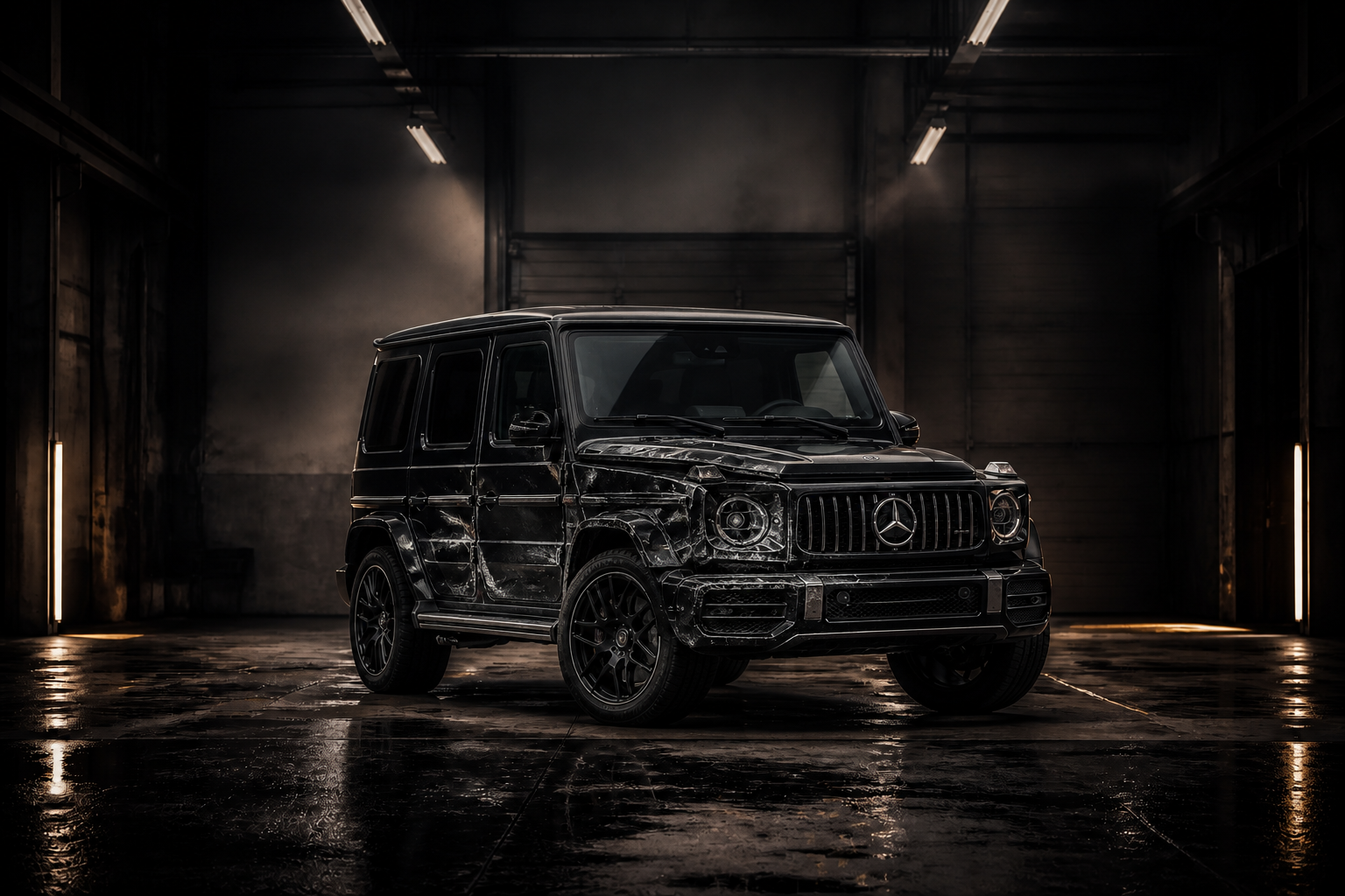 Повреждённый Mercedes G-Class после ДТП